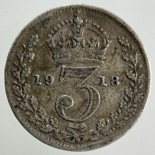 1918 George V Threepence Silver Coin | Fine Collectable Grade