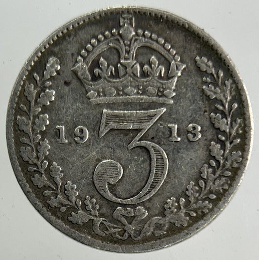 1913 George V Threepence Silver Coin | Fine Collectable Grade