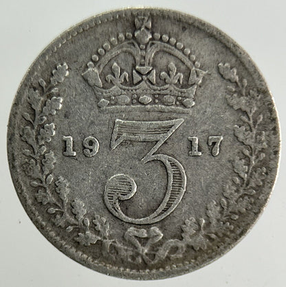 1917 George V Threepence Silver Coin | Fine Collectable Grade
