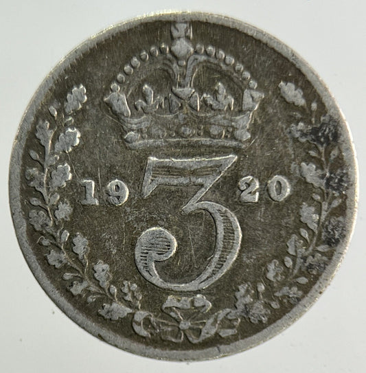 1920 George V Threepence Silver Coin | Fine Collectable Grade