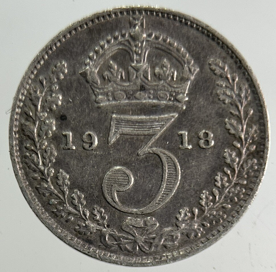 1918 George V Threepence Silver Coin | Fine Collectable Grade