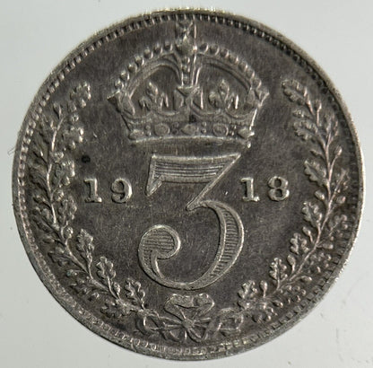 1918 George V Threepence Silver Coin | Fine Collectable Grade