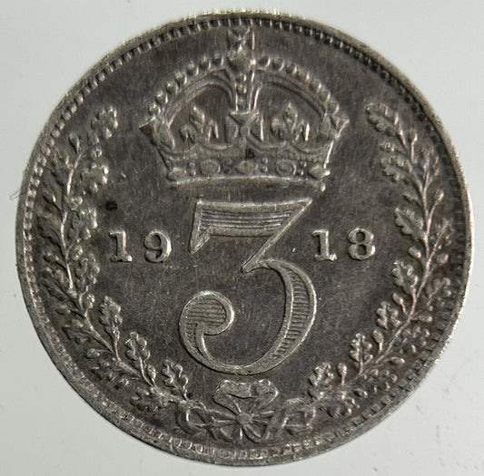 1918 George V Threepence Silver Coin | Fine Collectable Grade