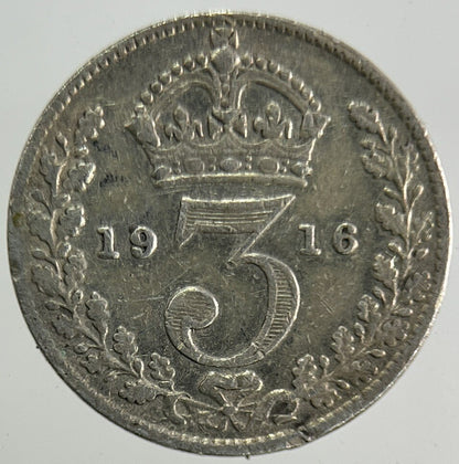 1916 George V Threepence Silver Coin | Fine Collectable Grade