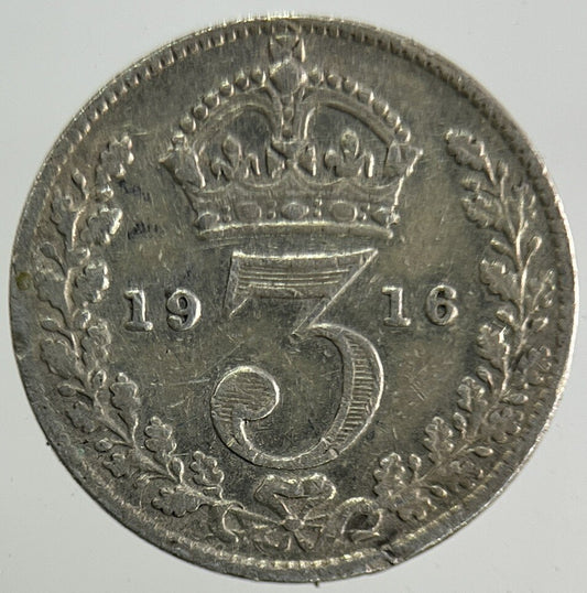 1916 George V Threepence Silver Coin | Fine Collectable Grade