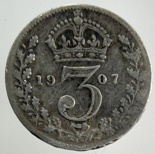 1907 Edward VII Threepence Silver Coin | Fine Collectable Grade