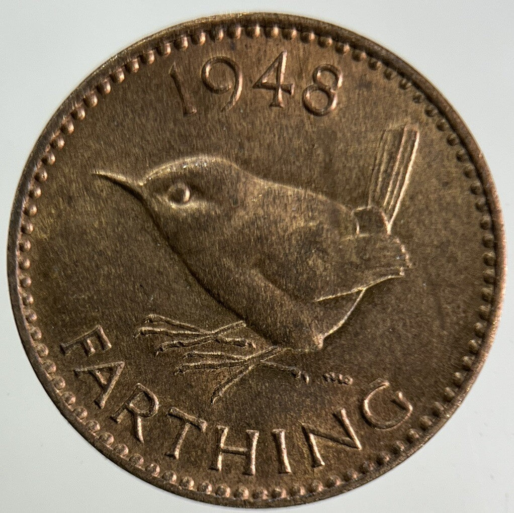 1948 George VI Wren Farthing Coin | Very High Grade
