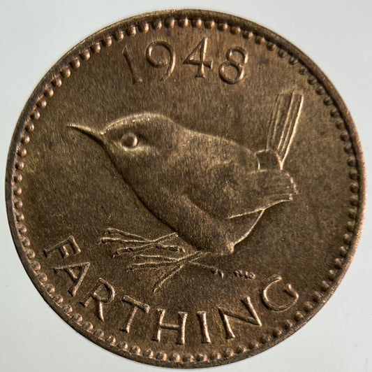 1948 George VI Wren Farthing Coin | Very High Grade