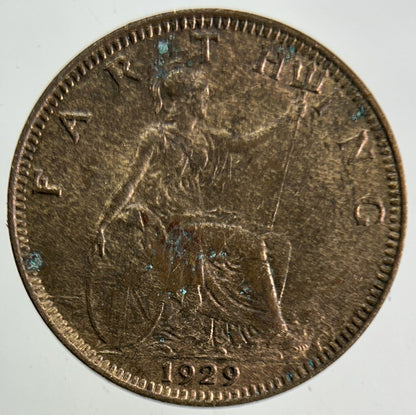 1929 George V Farthing Coin | Very High Grade