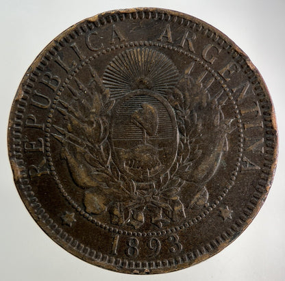 1893 Argentina 2 Dos Centavos Coin | Collectable Grade