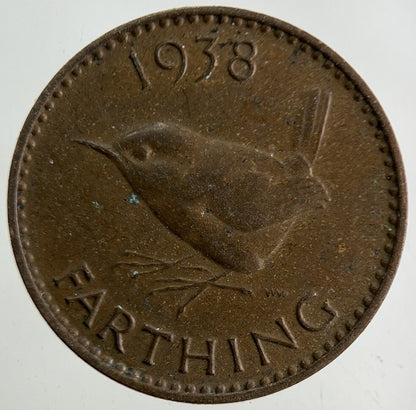 1938 George VI Farthing Coin | Fine Collectable Grade