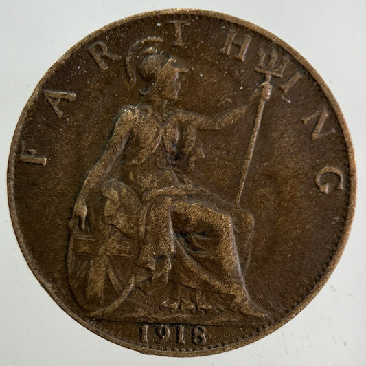 1918 George V Farthing Coin | Fine Collectable Grade