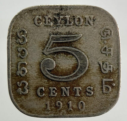1910 Ceylon 5 Cents Coin | Collectable Grade
