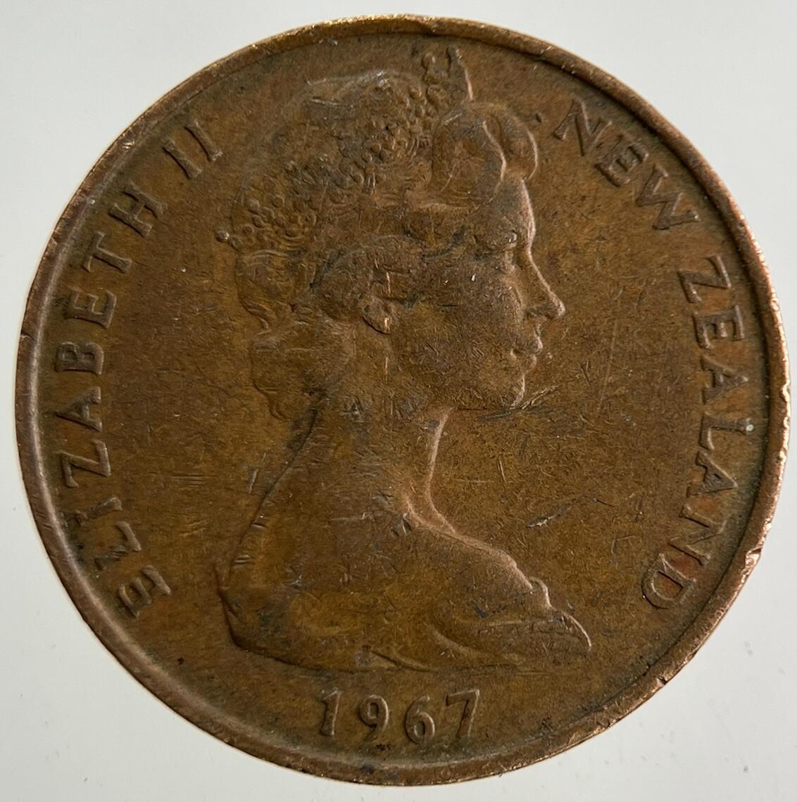 1967 New Zealand 2 Cents Coin | Fine Collectable Grade