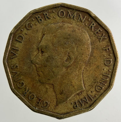 1943 George VI Brass Threepence Coin | Fine Collectable Grade