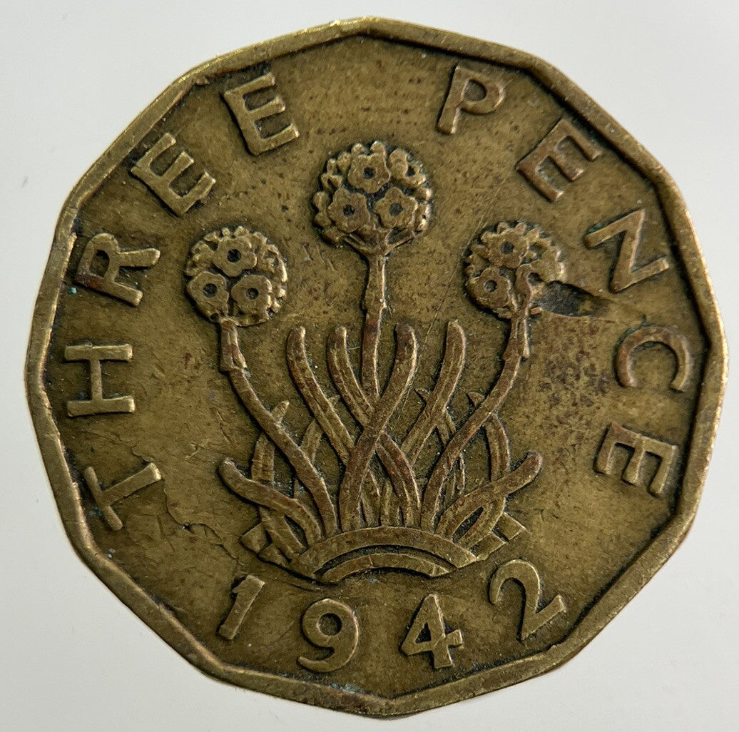 1942 George VI Brass Threepence Coin | Fine Collectable Grade