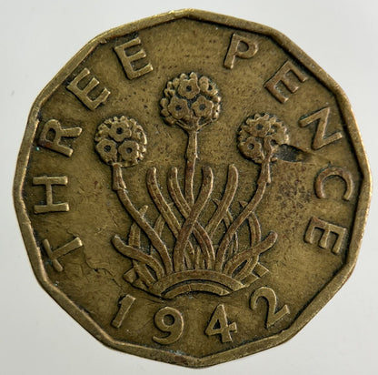 1942 George VI Brass Threepence Coin | Fine Collectable Grade