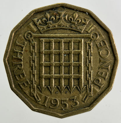 1953 Elizabeth II 2nd Brass Threepence Coin | Fine Collectable Grade
