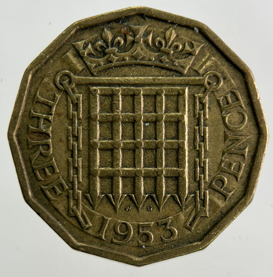 1953 Elizabeth II 2nd Brass Threepence Coin | Fine Collectable Grade