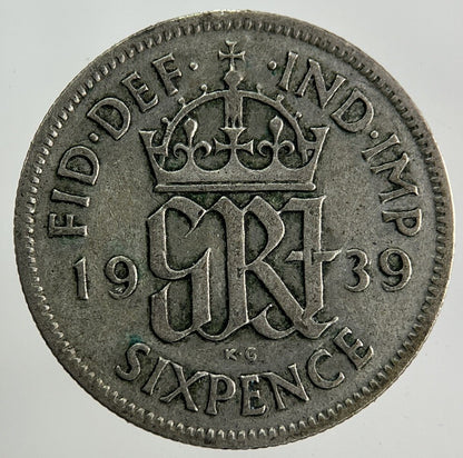 1939 George VI Sixpence Silver Coin | Fine Collectable Grade