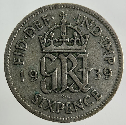 1939 George VI Sixpence Silver Coin | Fine Collectable Grade