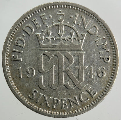 1946 George VI Sixpence Silver Coin | Fine Collectable Grade