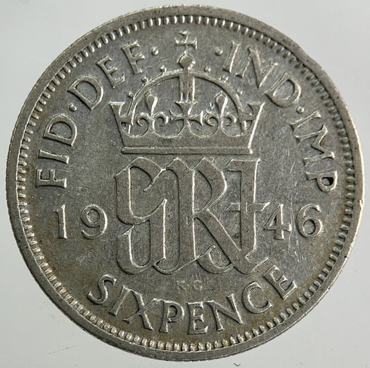 1946 George VI Sixpence Silver Coin | Fine Collectable Grade