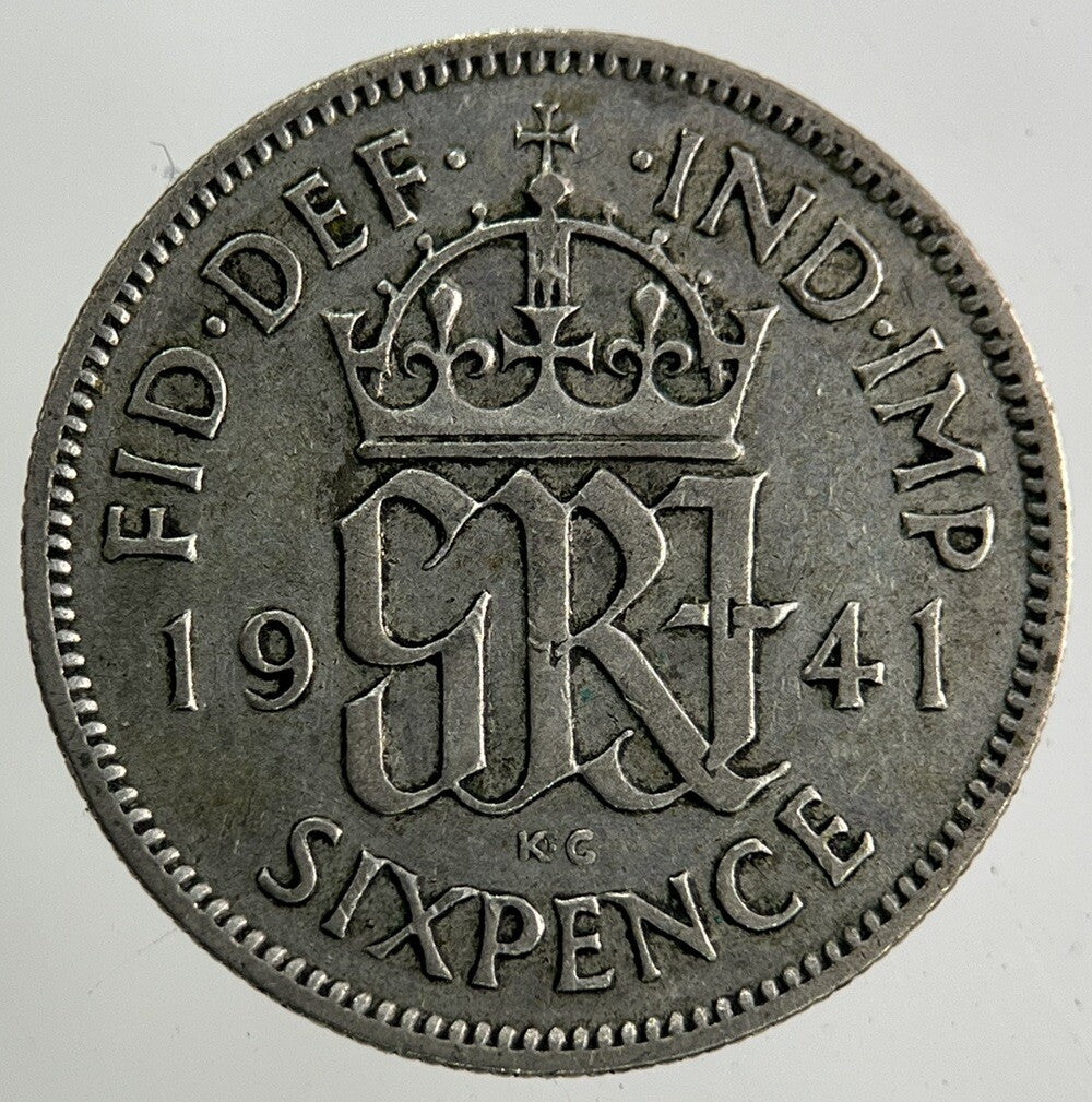 1941 George VI Sixpence Silver Coin | Fine Collectable Grade