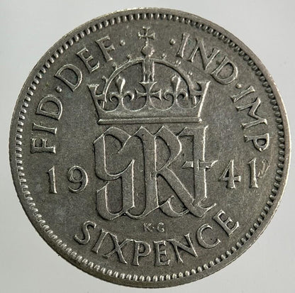 1941 George VI Sixpence Silver Coin | Fine Collectable Grade
