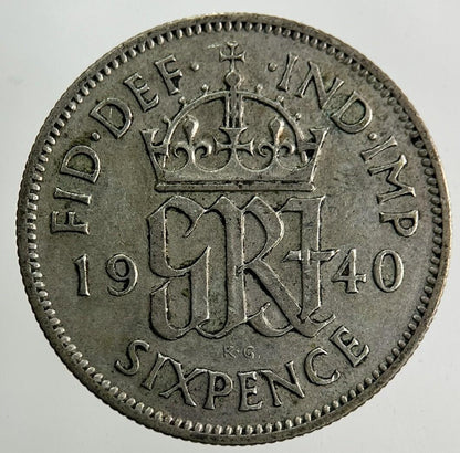 1940 George VI Sixpence Silver Coin | Fine Collectable Grade