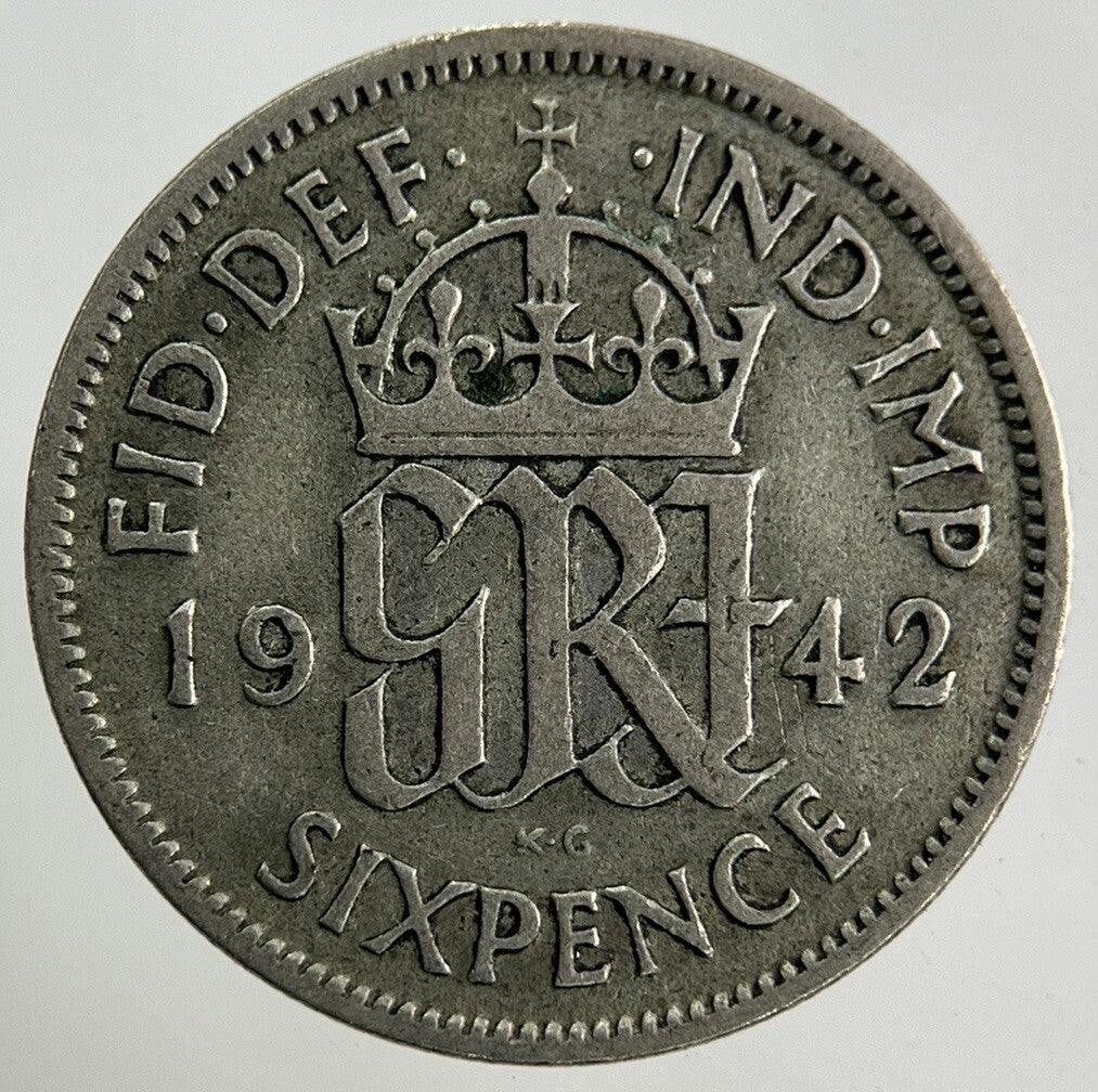 1942 George VI Sixpence Silver Coin | Fine Collectable Grade