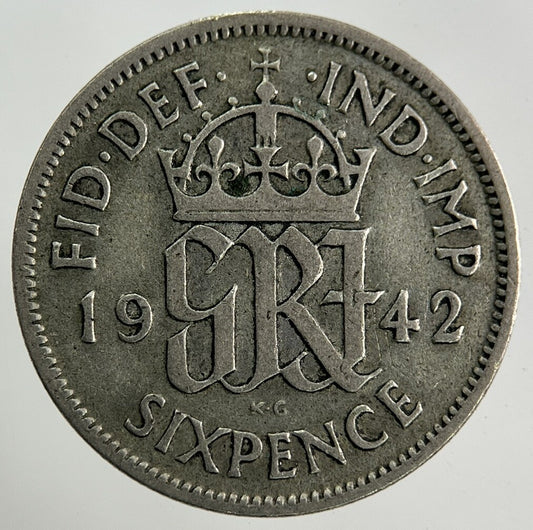 1942 George VI Sixpence Silver Coin | Fine Collectable Grade