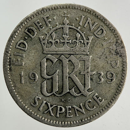 1939 George VI Sixpence Silver Coin | Fine Collectable Grade