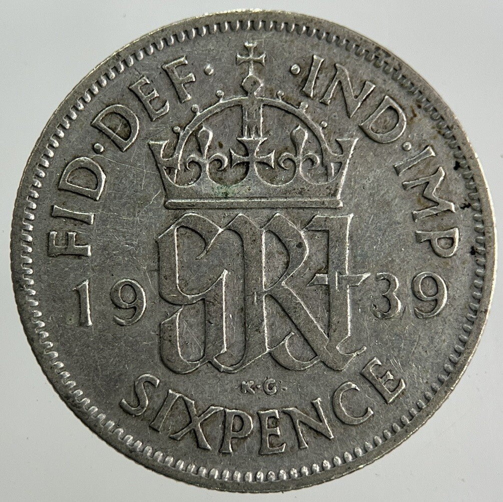 1939 George VI Sixpence Silver Coin | Fine Collectable Grade