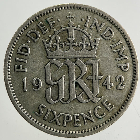 1942 George VI Sixpence Silver Coin | Fine Collectable Grade