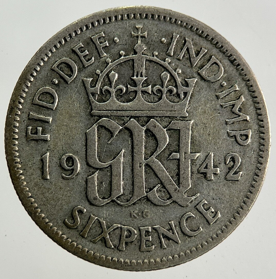 1942 George VI Sixpence Silver Coin | Fine Collectable Grade