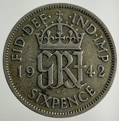 1942 George VI Sixpence Silver Coin | Fine Collectable Grade