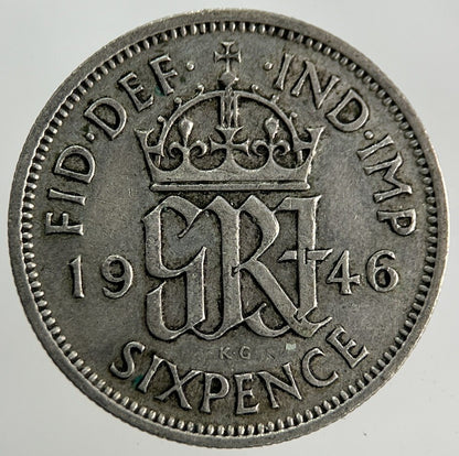 1946 George VI Sixpence Silver Coin | Fine Collectable Grade