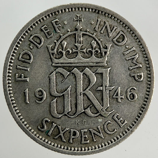 1946 George VI Sixpence Silver Coin | Fine Collectable Grade