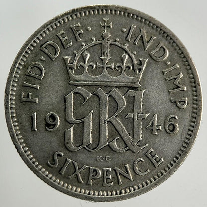 1946 George VI Sixpence Silver Coin | Fine Collectable Grade