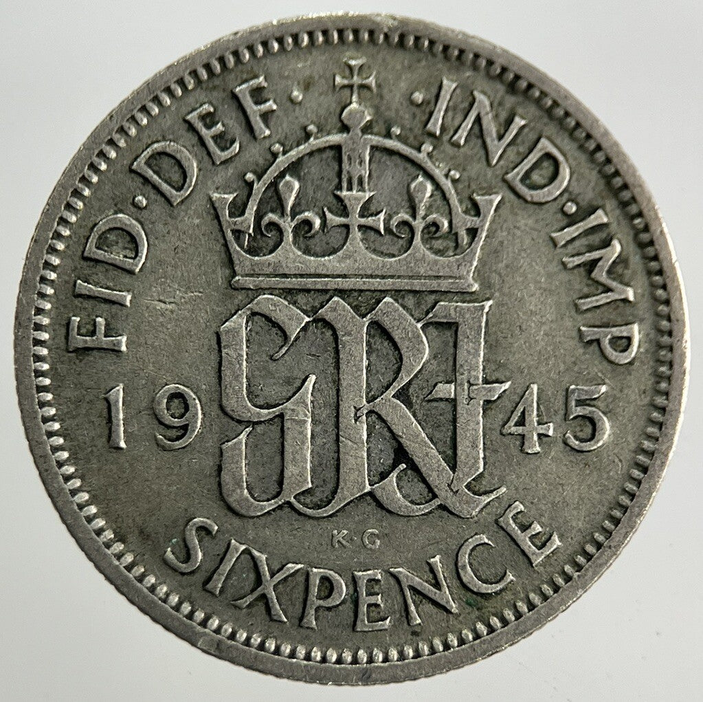 1945 George VI Sixpence Silver Coin | Fine Collectable Grade