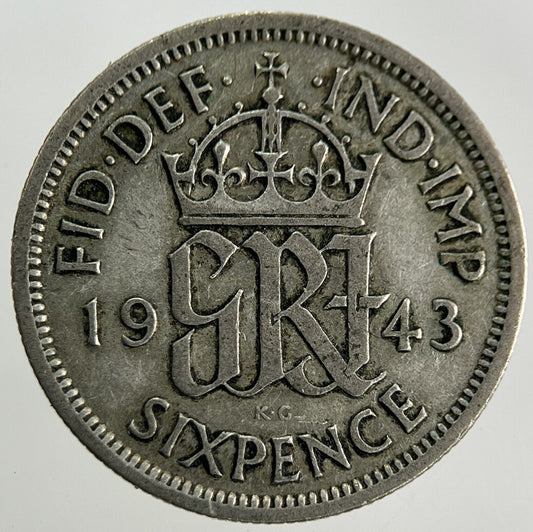 1943 George VI Sixpence Silver Coin | Fine Collectable Grade