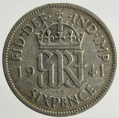 1941 George VI Sixpence Silver Coin | Fine Collectable Grade
