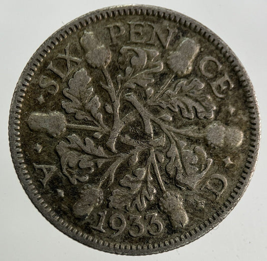 1933 George V Sixpence Silver Coin | Collectable Grade