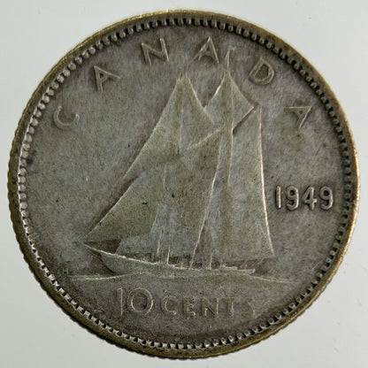 1949 Canada 10 Cents Silver Coin | Collectable Grade