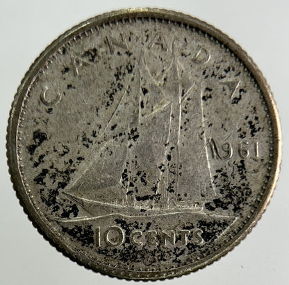 1961 Canada 10 Cents Silver Coin | Collectable Grade