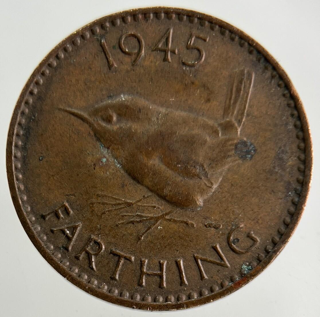 1945 George VI Wren Farthing Coin | Very High Grade
