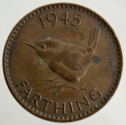 1945 George VI Wren Farthing Coin | Very High Grade