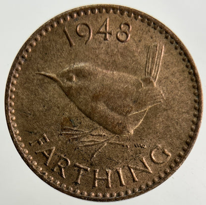 1948 George VI Wren Farthing Coin | Very High Grade