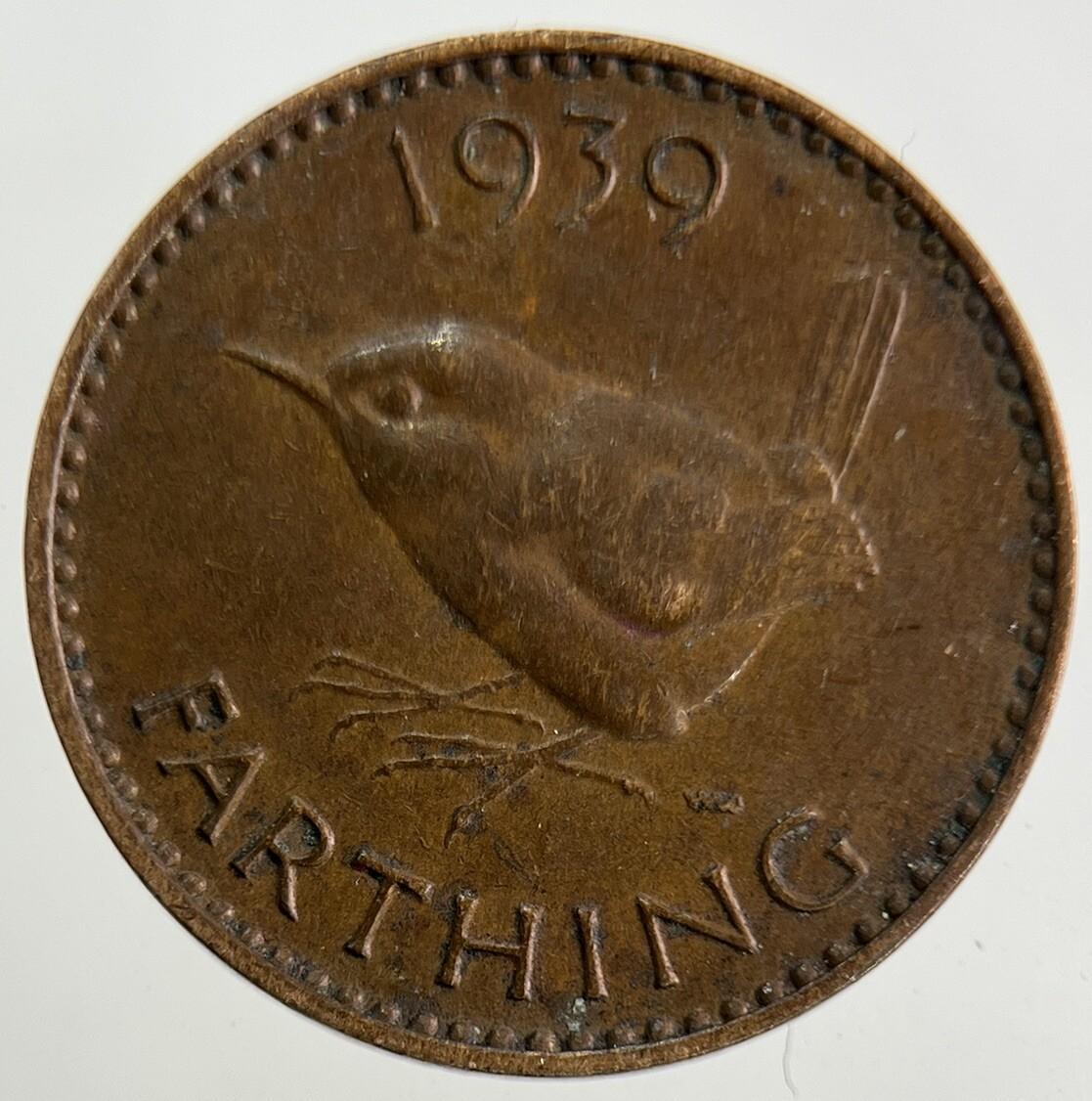 1939 George VI Wren Farthing Coin | Fine Collectable Grade